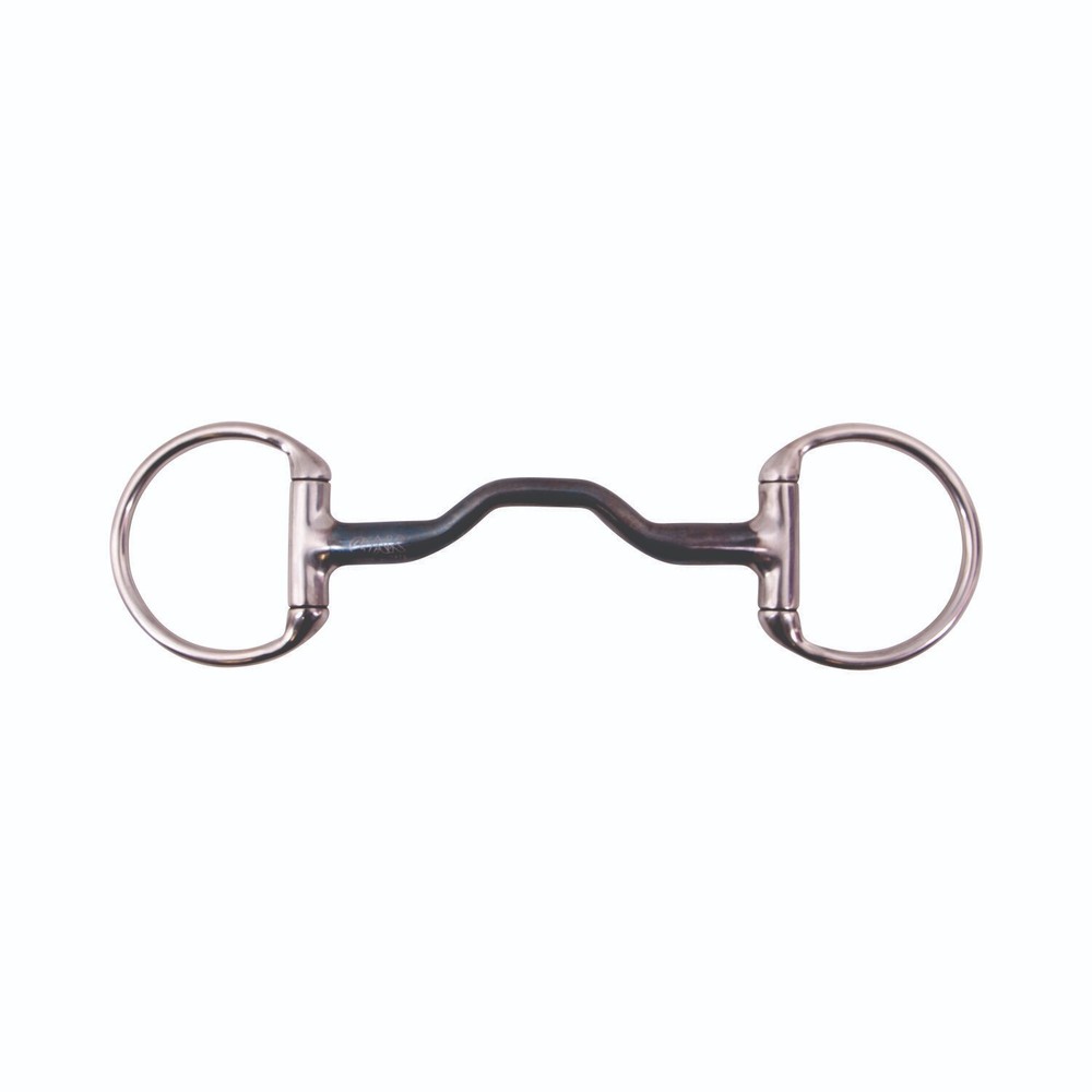 AK Solid Mouth Piece Ported Blue Silver Eggbutt in Sweat iron Horse Bit