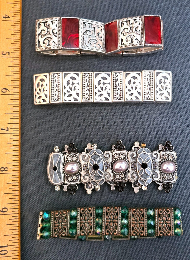 Stylish 4pc Lot Stretch Bracelets