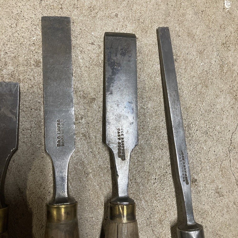 Chisel, vintage chisel lot, Buck Bros, hand, tools, restoration, Slick