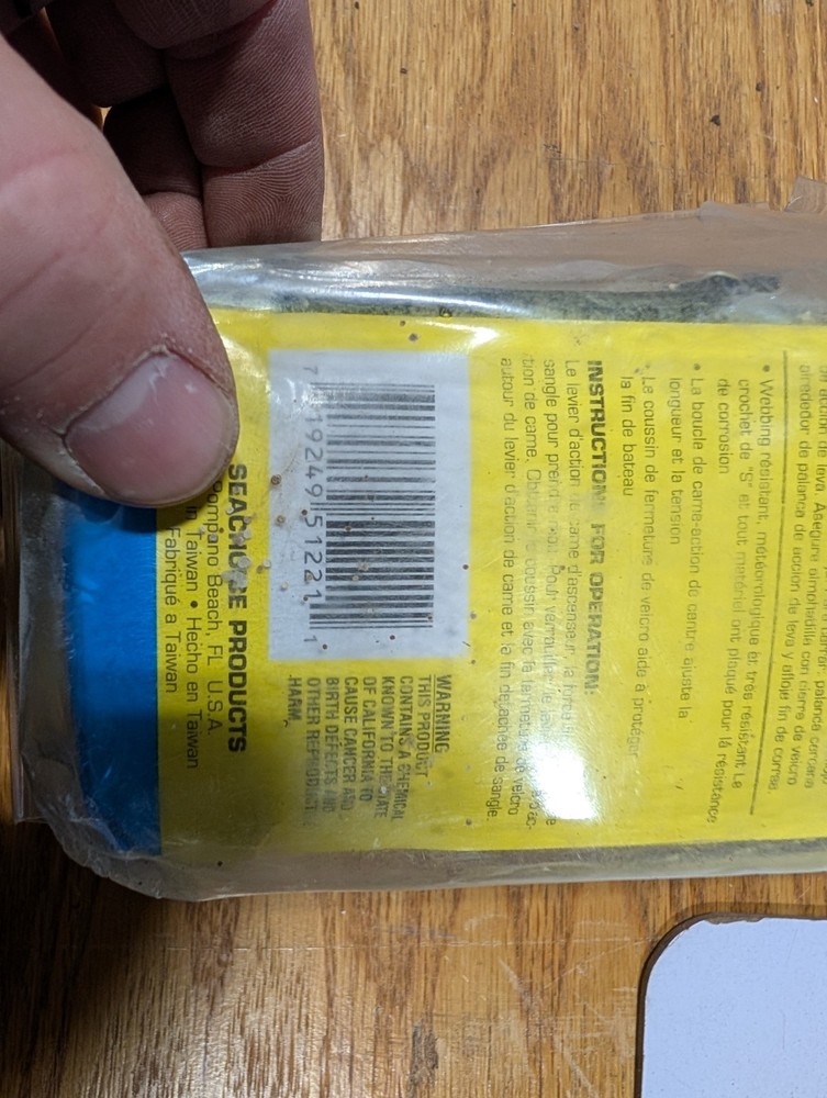 Seachoice 51221 Transom Tie Down Strap 2"x48" PAIR Black Trailer (P4CE1)