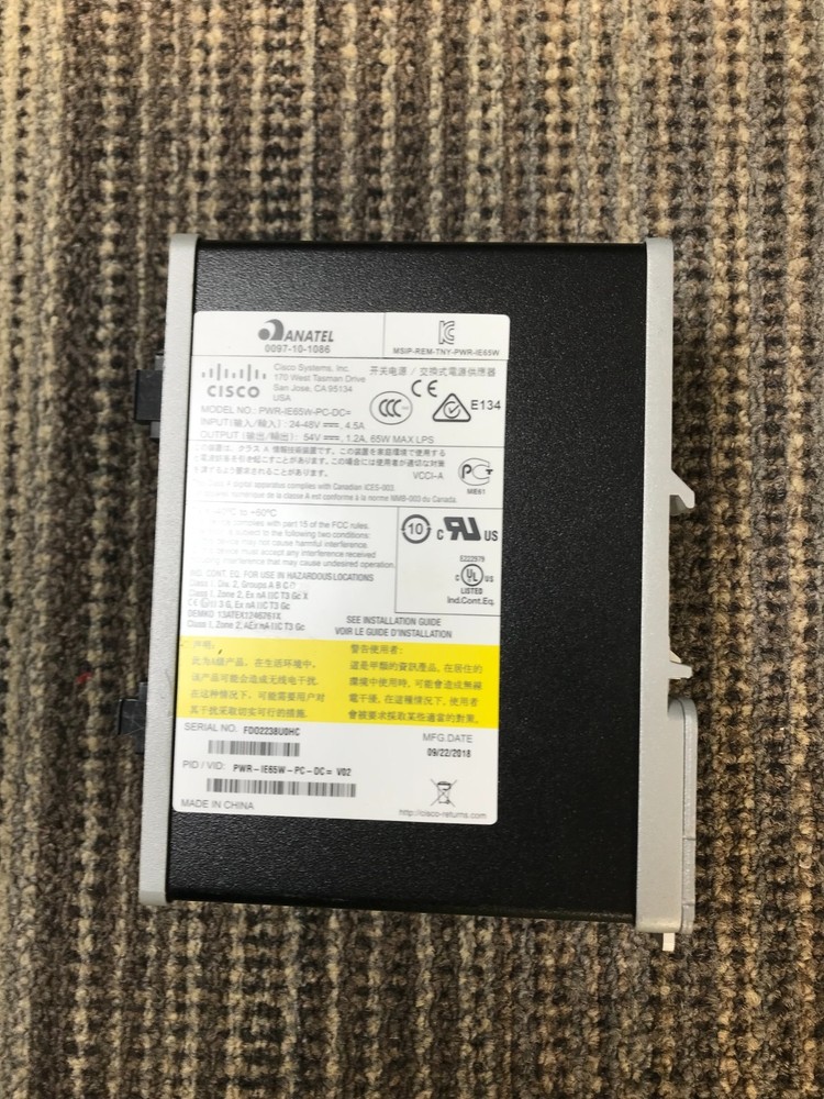 Cisco PWR-IE65W-PC-DC PoE Solution PN: 341-0543-01 54V Power Module