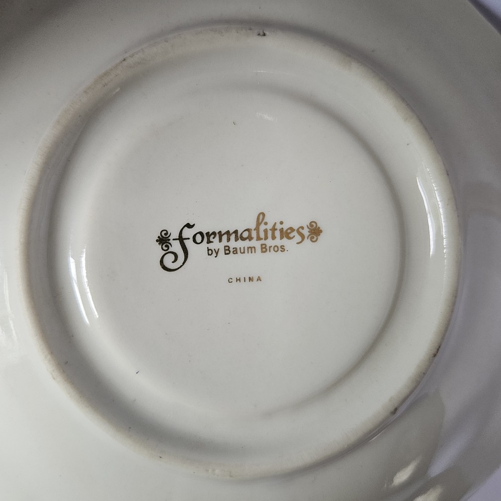 Vintage Formalities Night Light Porcelain Teacup Fruit Pattern Baum Brothers