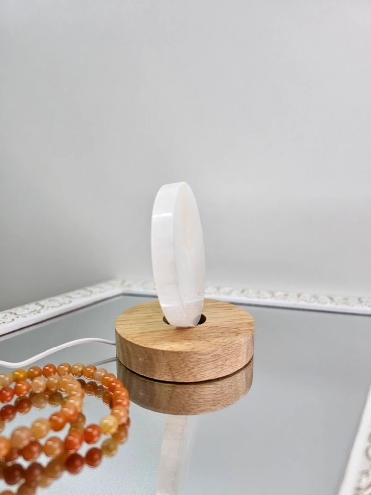Handmade Selenite Lamp + LED Base