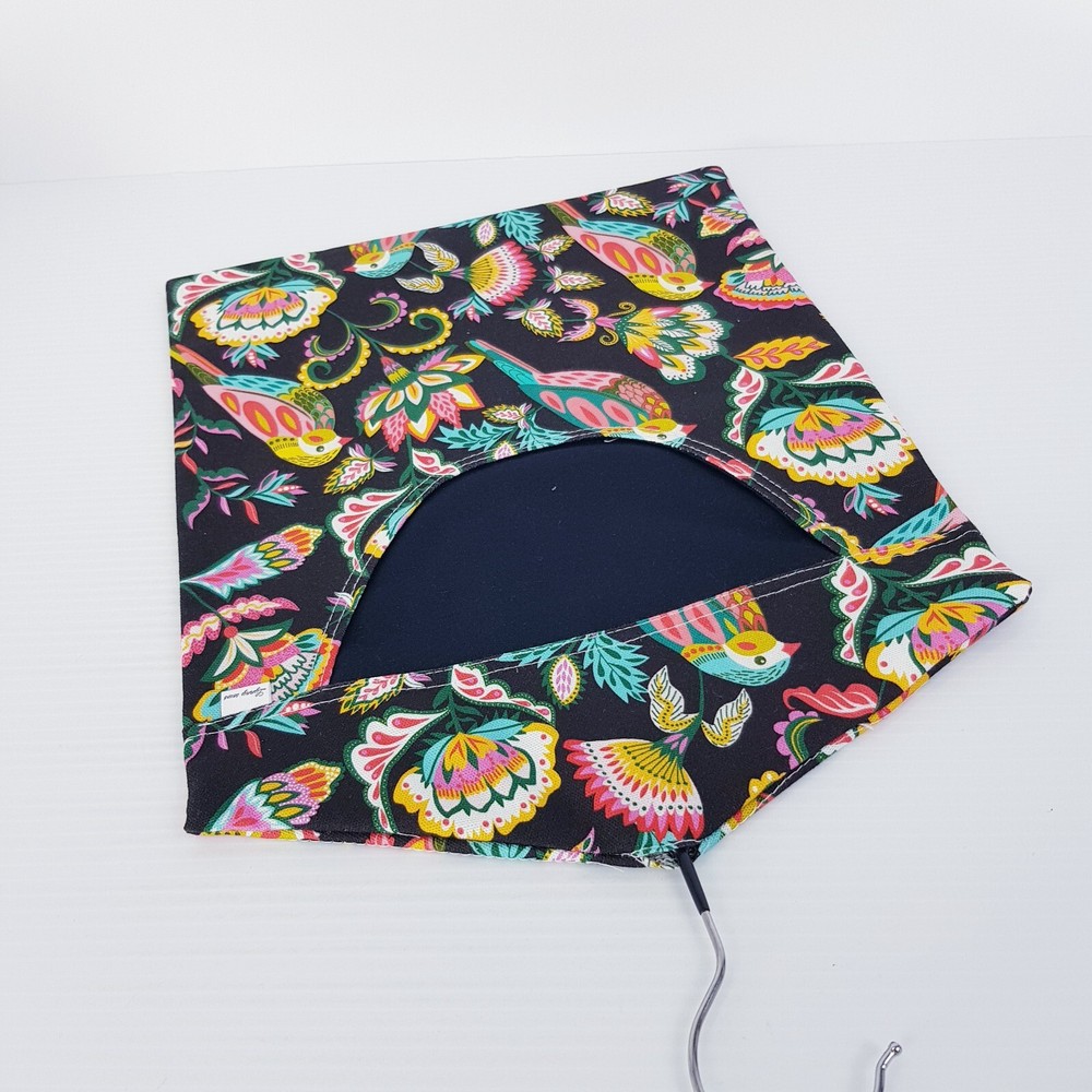Peg Bag Handmade Black Multi-Colour Bird Flower Lined Laundry Clothes Peg Holder