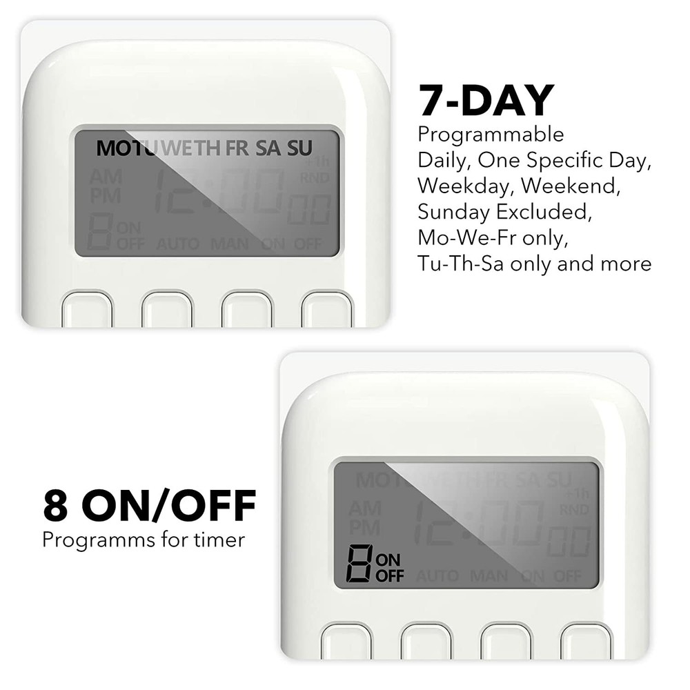 BN-LINK Digital Timer Outlet, 7 Day Heavy Duty Programmable Timer