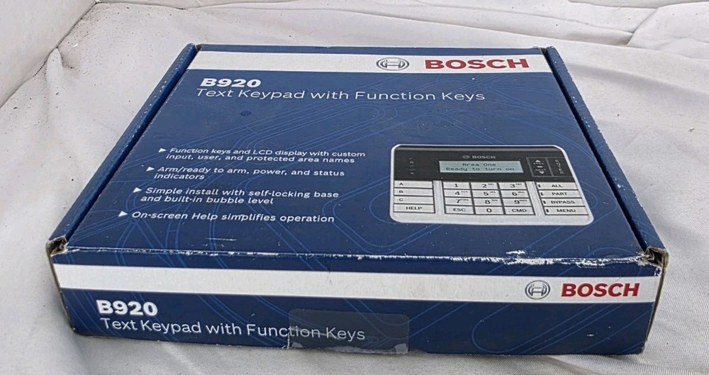 NEW BOSCH B920 2 LINE TEXT KEYPAD W/ Function Keys LCD DISPLAY ON SCREEN HELP