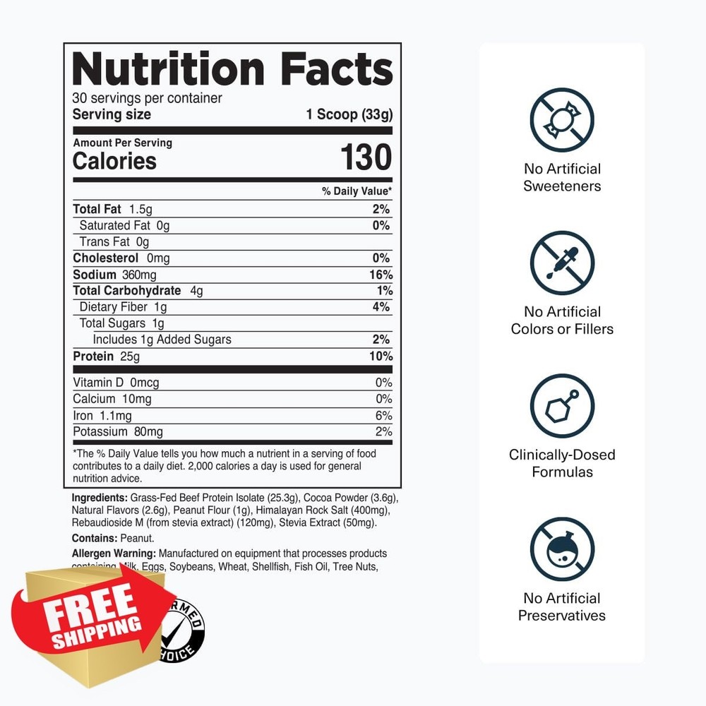 Transparent Labs Beef Isolate Protein Chocolate PB 30 Servings