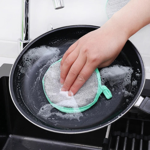 Double-Sided Scouring Pads Dish Pan Washing Sponge Kitchen Cleaning Tool