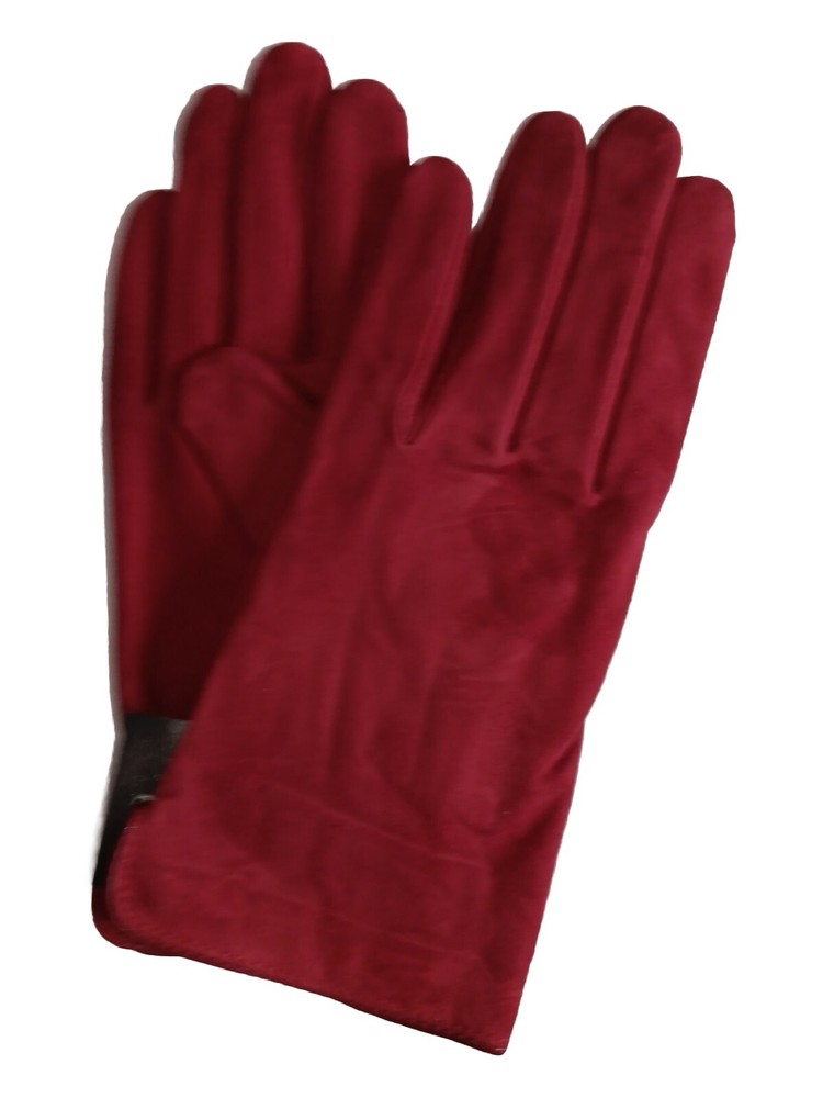 Women's Genuine Suede Leather Gloves, Red, MEDIUM