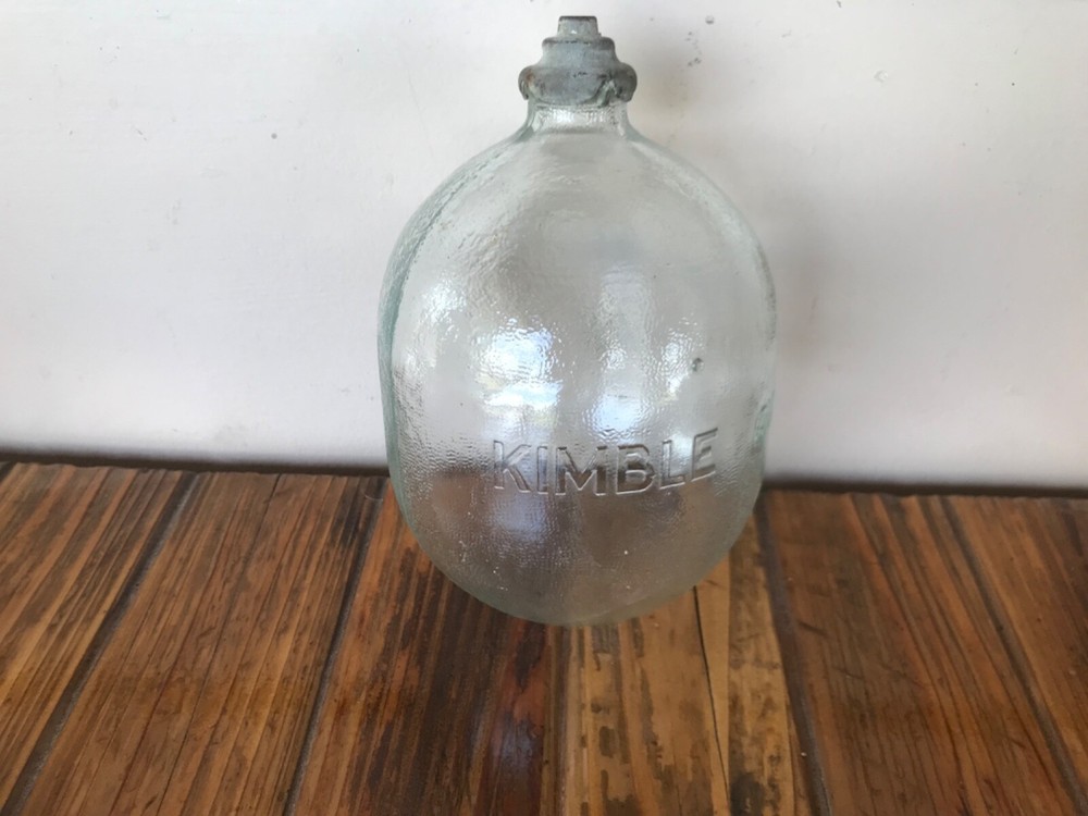 Vintage Glass Toilet Tank Float with Threaded Brass End