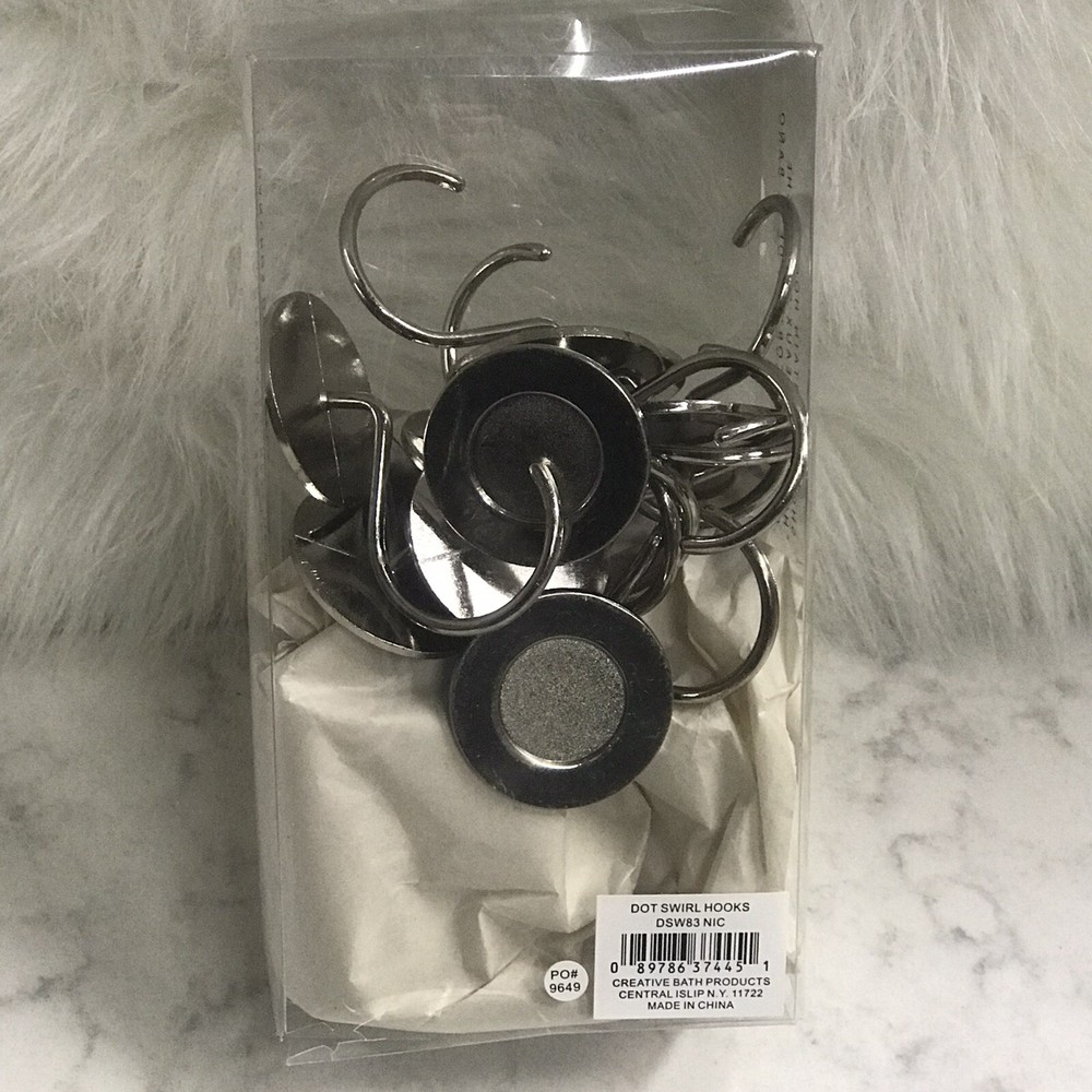 Creative Bath Dot Swirl Shower Curtain Hooks