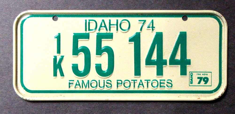 1979 IDAHO metal bicycle license plate POST cereal premium