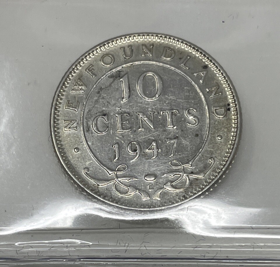 1947C Newfoundland Canada 10 Cent ICCS Certified EF45 #C245