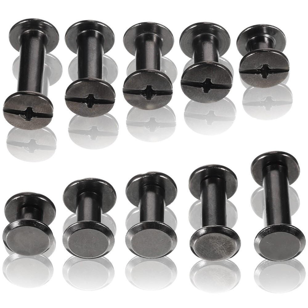80 Sets Chicago Screw Leather Rivets Assorted Kit Chicago Binding Screws 5 Sizes