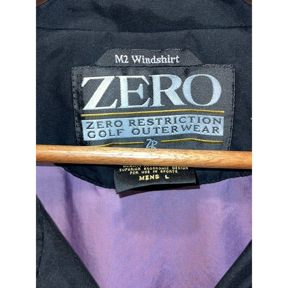 Zero Restriction M2 Windshirt Mens Large Purple Black Golf Pullover G01W005B