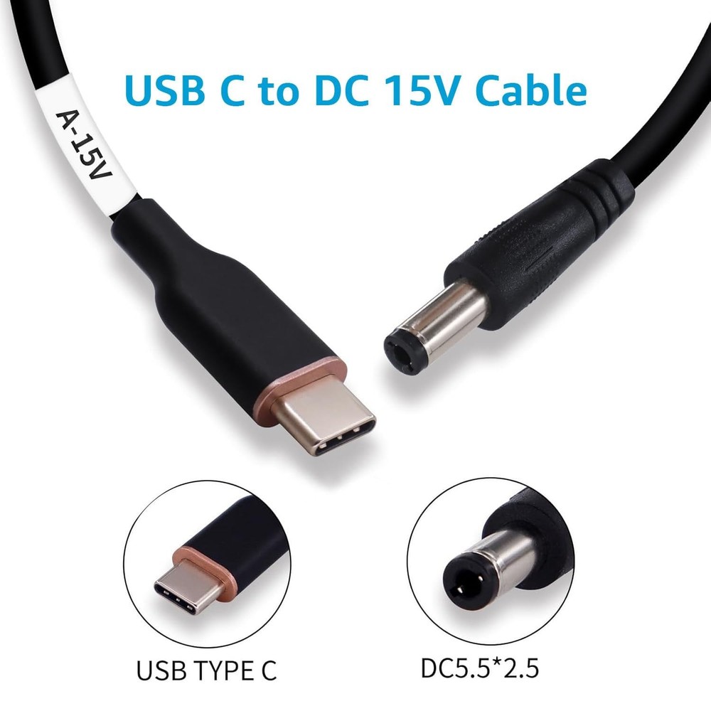 DSD TECH MagicConn SH-CP15A USB Type C PD to DC Power Cable-15V 15 V Medium