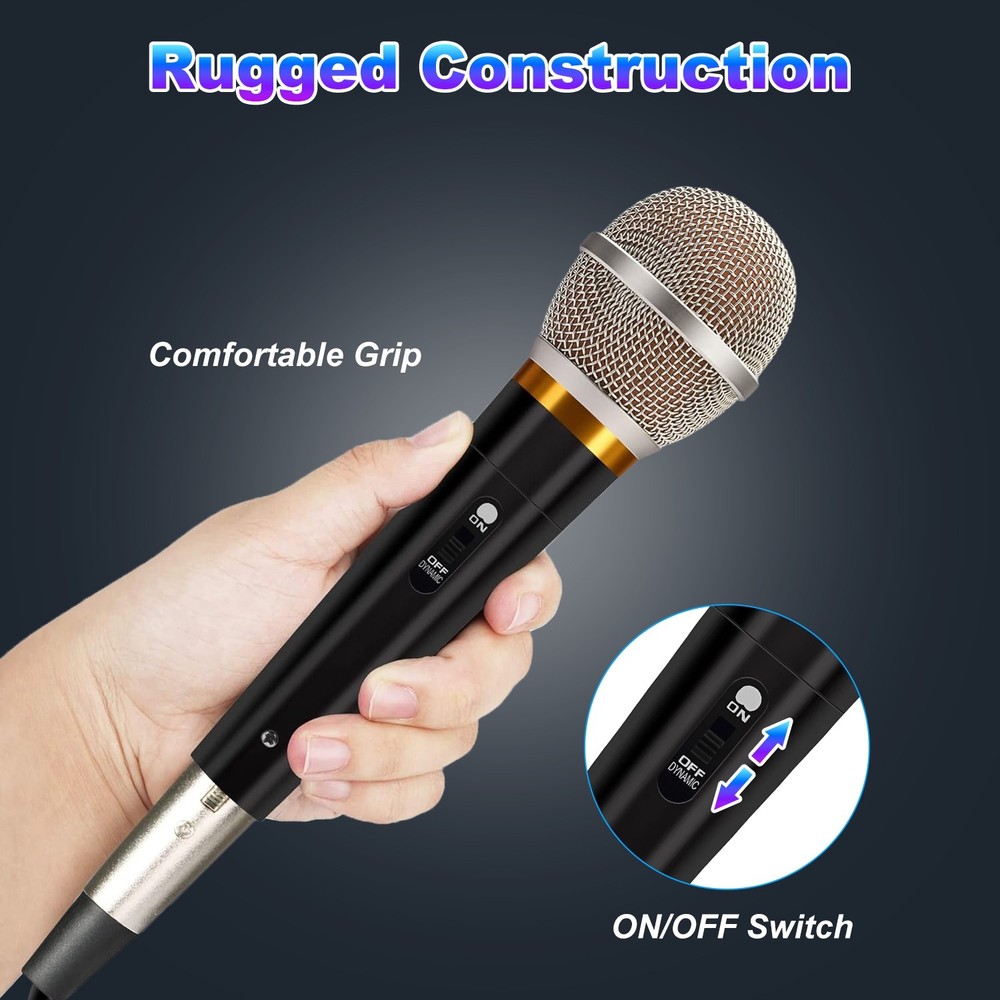 Handheld Dynamic Microphone Wired XLR Microphone Live Performance Singing Mic