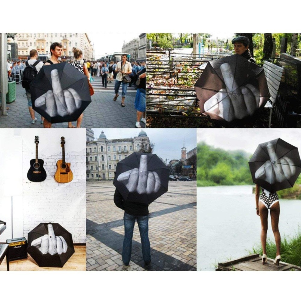 TinaWood Funny Folding Middle Finger One_Size, Black(Middle Pattern)