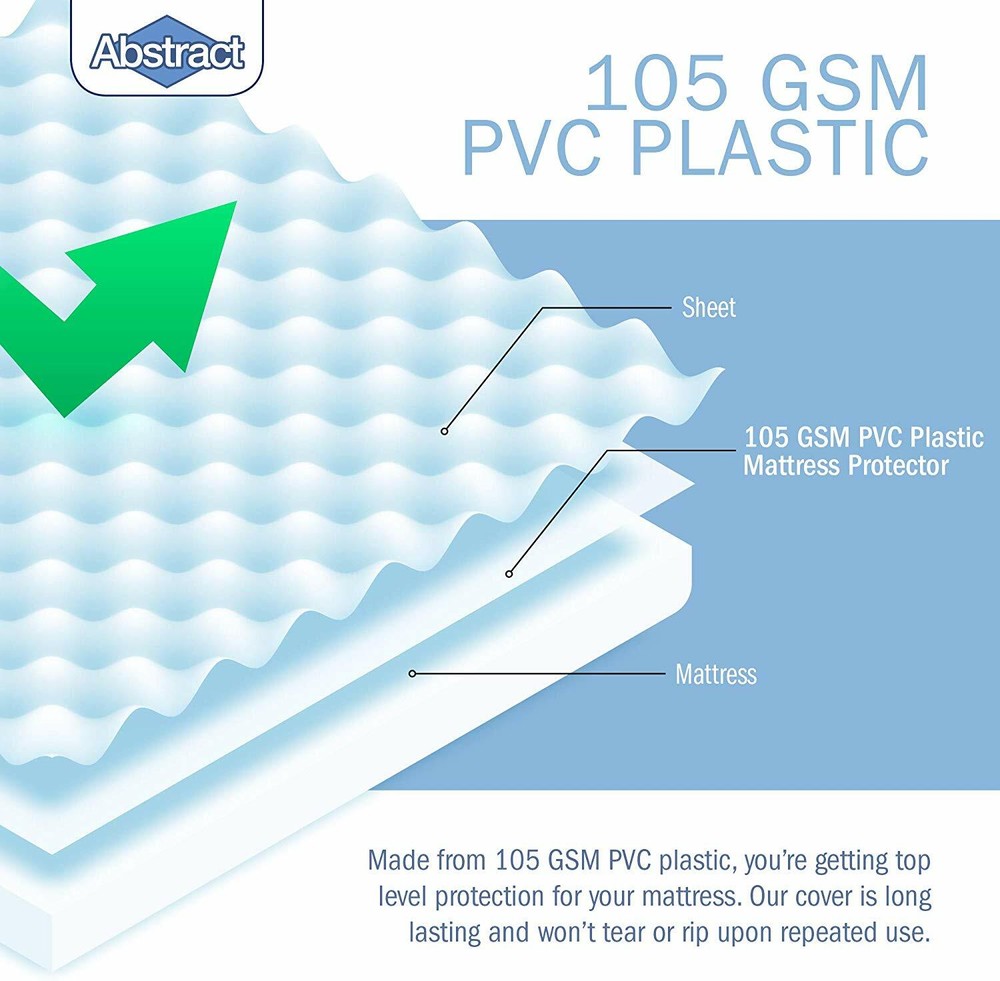 Abstract Vinyl Mattress Protector Corner Fitted Style Cover - White (33" X 75")