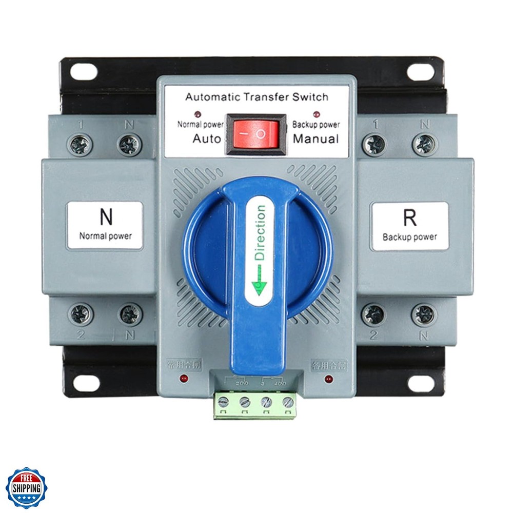 220V 63A 2P Dual Power Automatic Transfer Switch Generator Changeover Switch ...