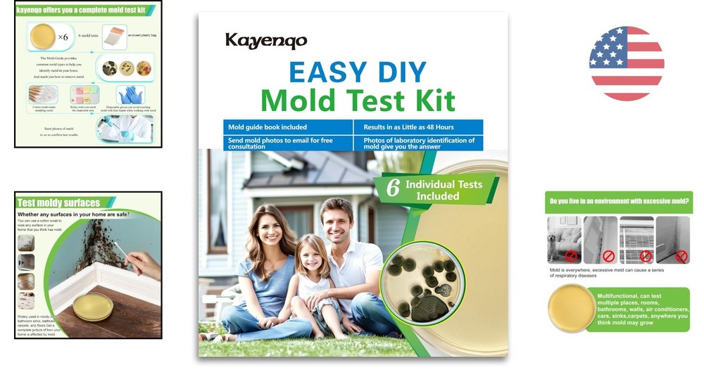 Comprehensive Home Mold Kit - 6 Easy Tests with Identification Guide