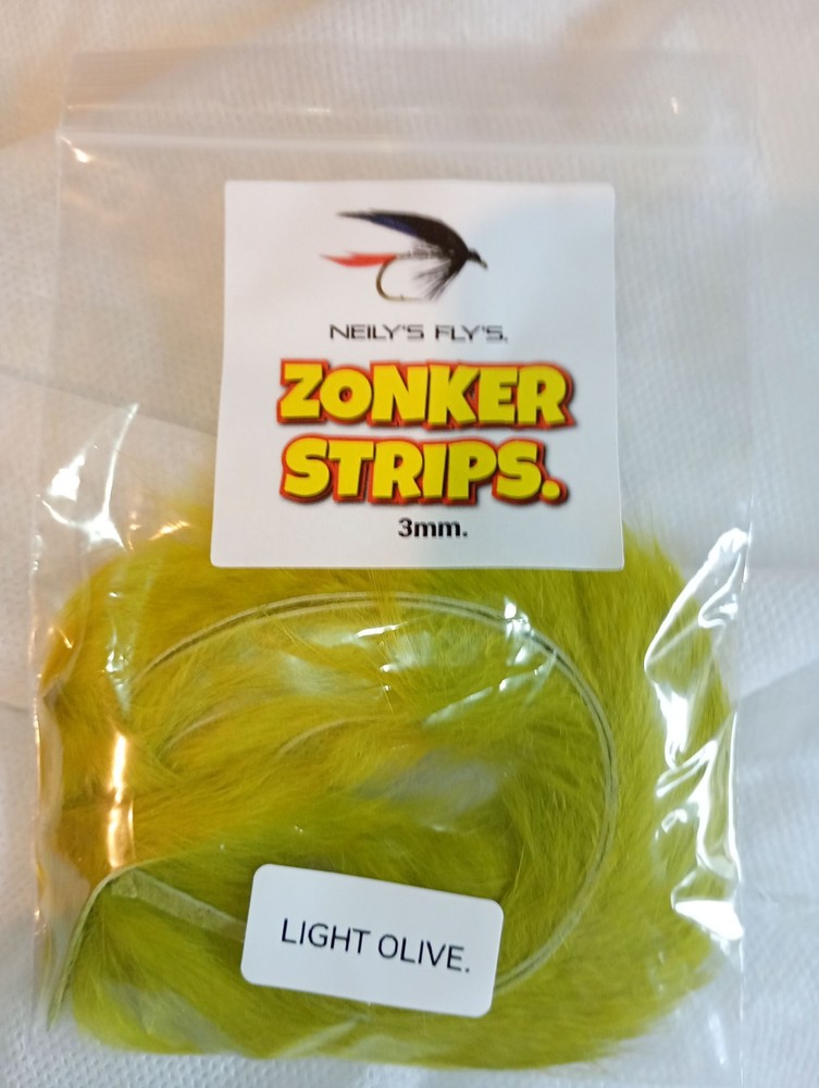 LIGHT OLIVE Zonker Strips 3mm