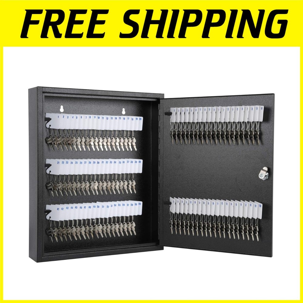 Secure Key Storage Box with 100 Key Rings
