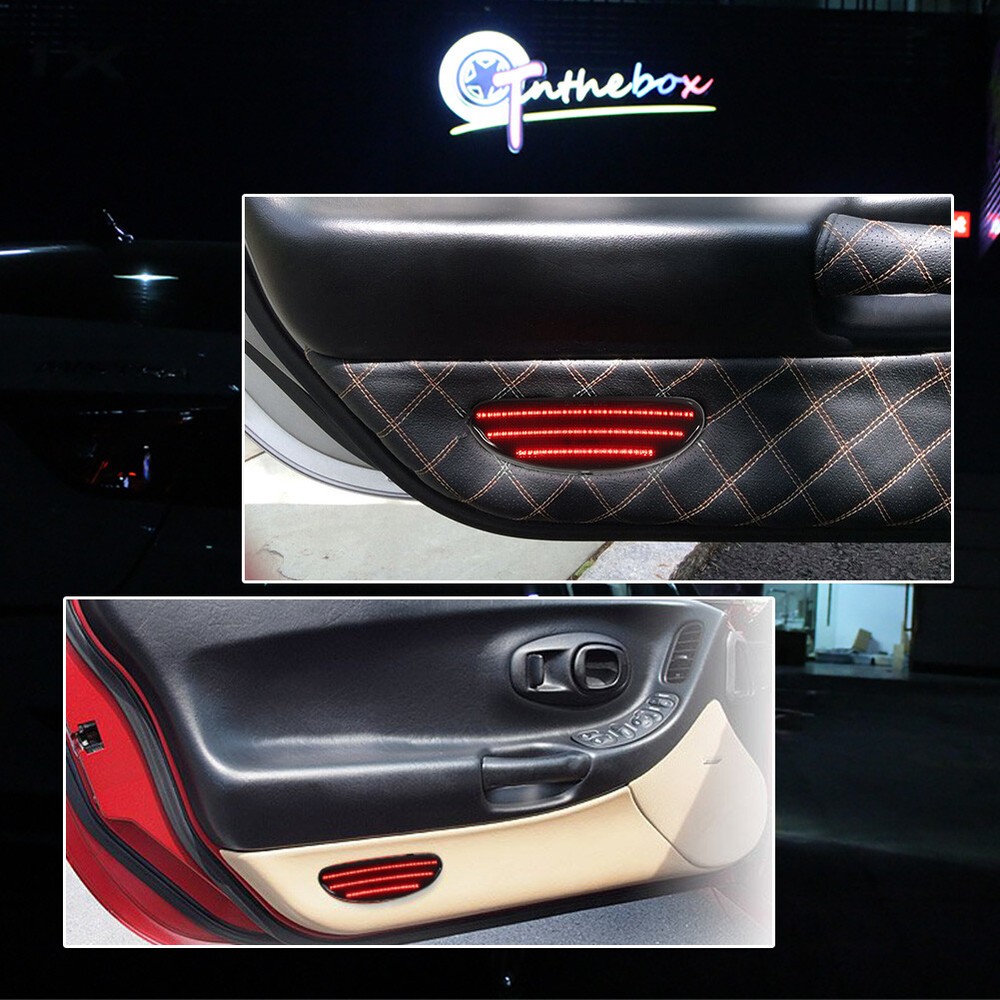 Smoked Red LED Inner Door Panel Reflector Plate Light For Corvette 1997-2004 C5