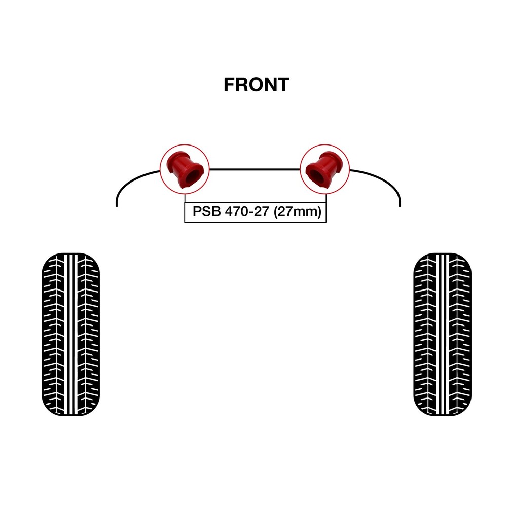 2x Honda CR-V (02-06) Front Sway Bar (27.2mm) Polyurethane Bushing Kit