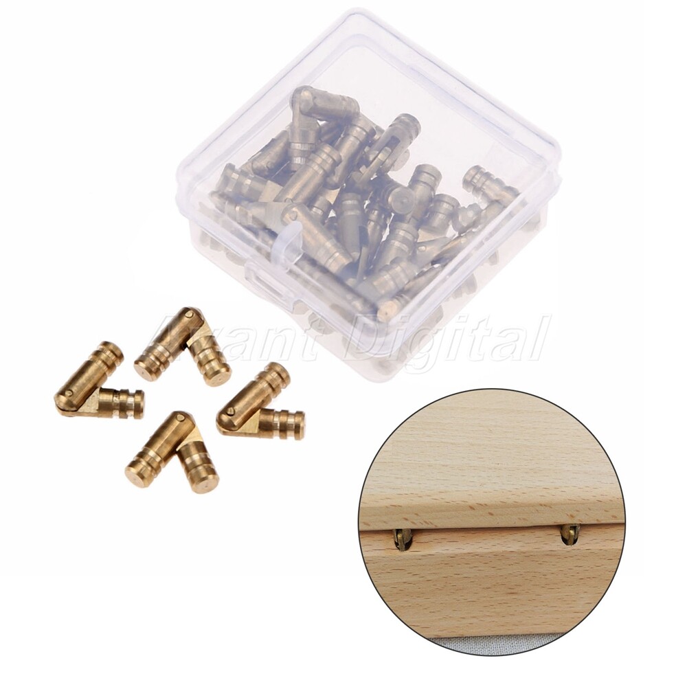 40PCS Brass Barrel Hinges Invisible Hinge Concealed Jewelry Box Cabinet Hinge