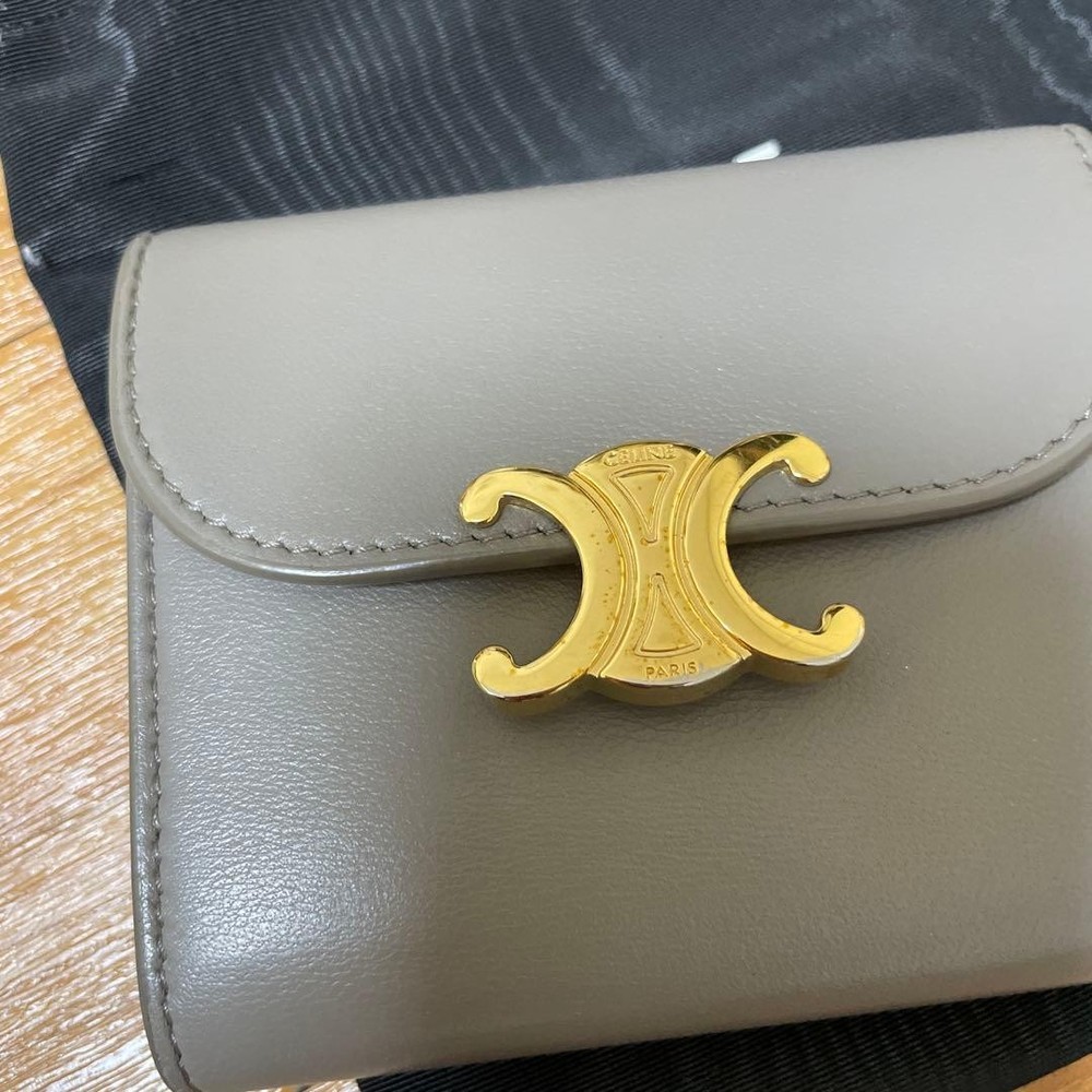 CELINE Gray Tri fold Wallet From Japan