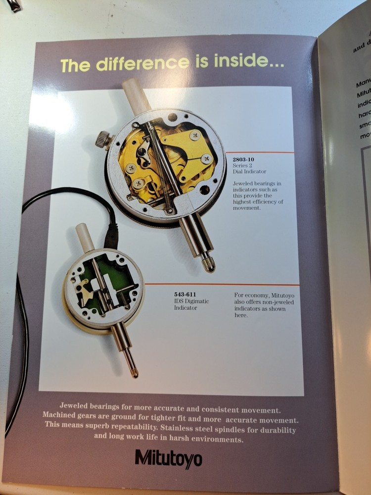 Mitutoyo Dial Indicators Catalog & Tool Training Binder Technical Info