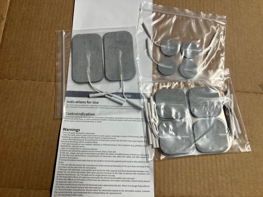 20 Unit Replacement Pads Assorted Sizes - Adhesive Electrode for Ten