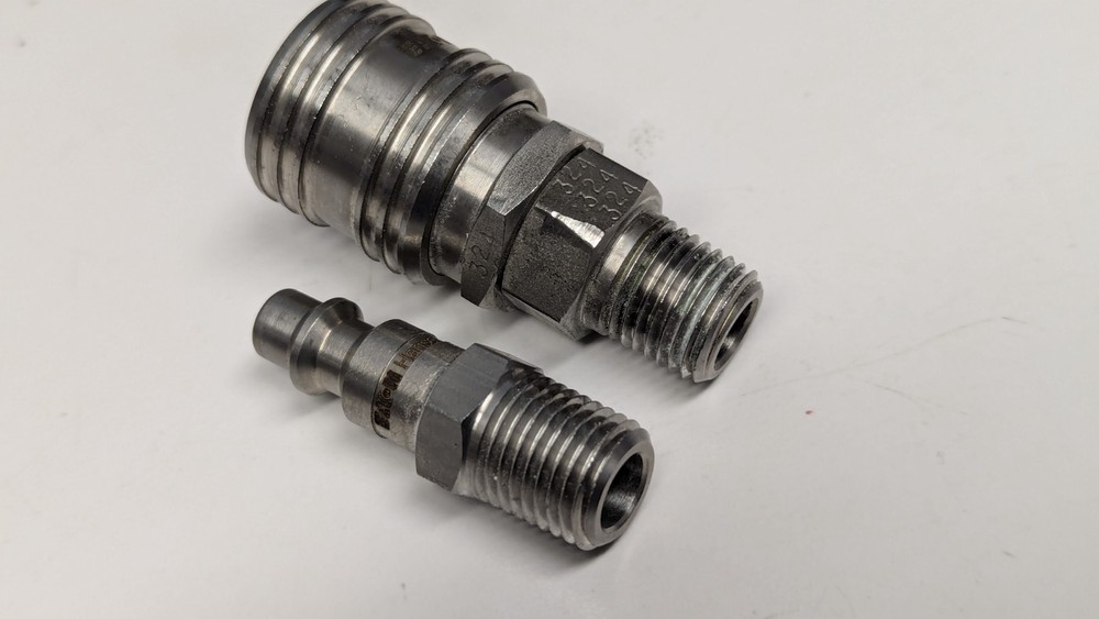 Hansen 1/4" NPT Stainless Quick Coupling Set, Connector, Valved, LL1100 & LL10
