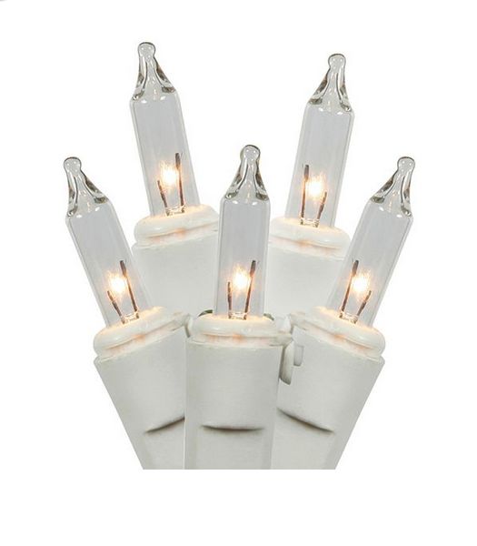 100 clear mini lights white wire string wedding Christmas bulbs