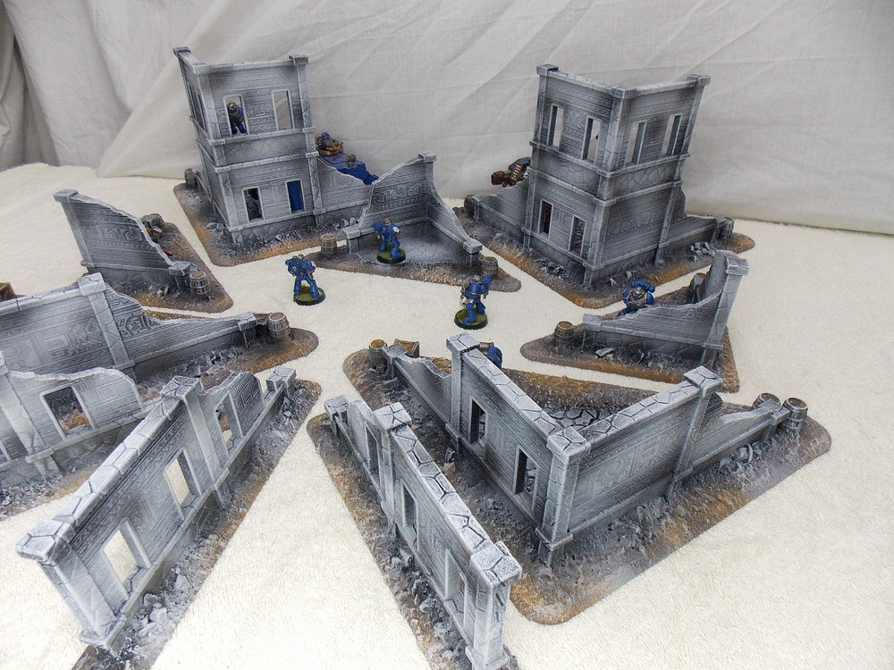 WARGAMING TERRAIN PAINTED, MEGA BUNDLE SET OF 10 PIECES