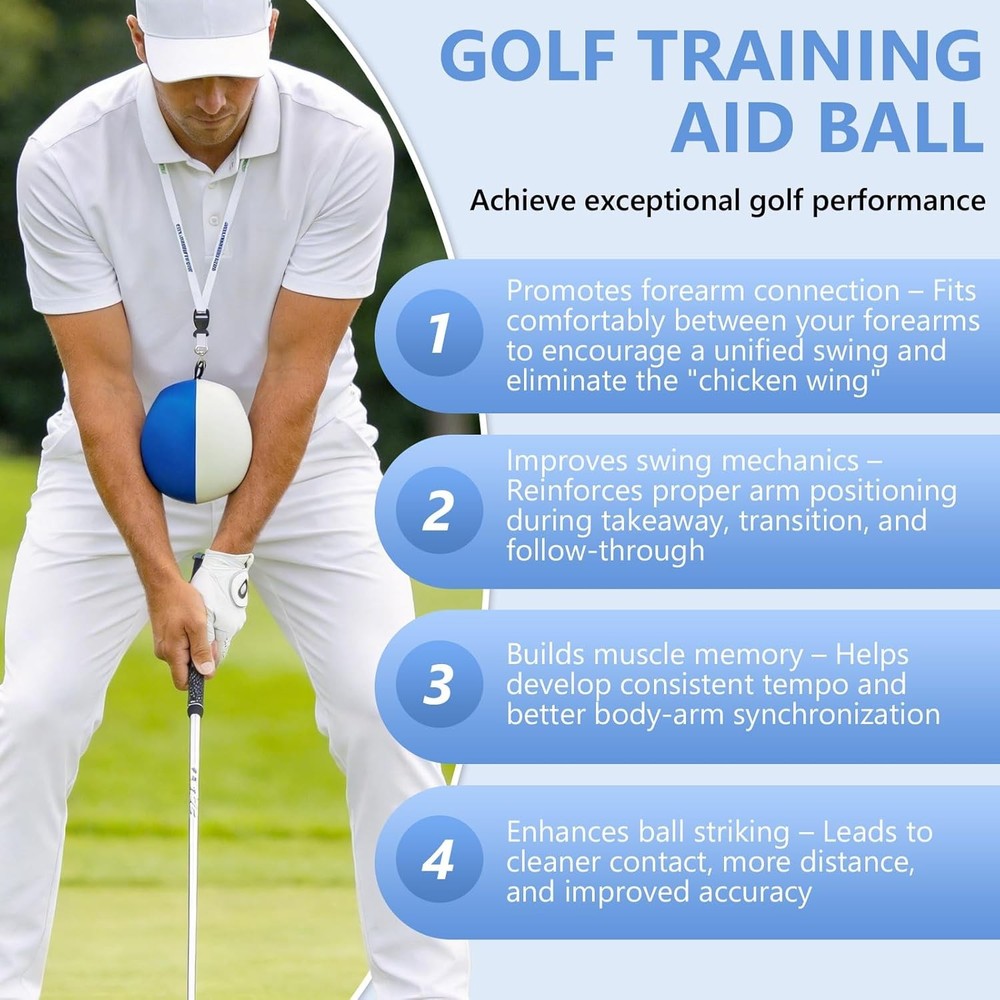 Golf Training Aid Ball for Precise & Consistent Swings Fix Slicing, Scooping & C