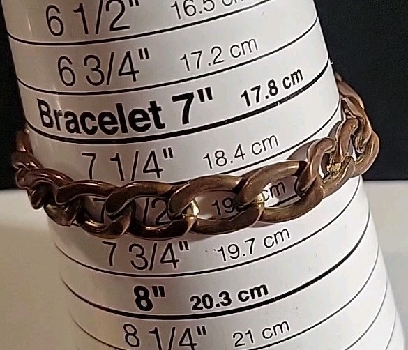 Brass Linked Bracelet Needs Cleaning 7.25"