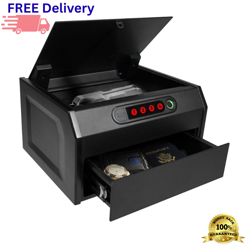 Biometric Quick Access Security Vault Dual Compartment Home Safe Electronic Lock