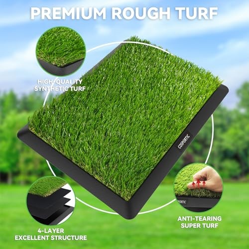 Golf Hitting Mat, Golf Training Mat for Swing Path Rough-Fairway-Tracks mat