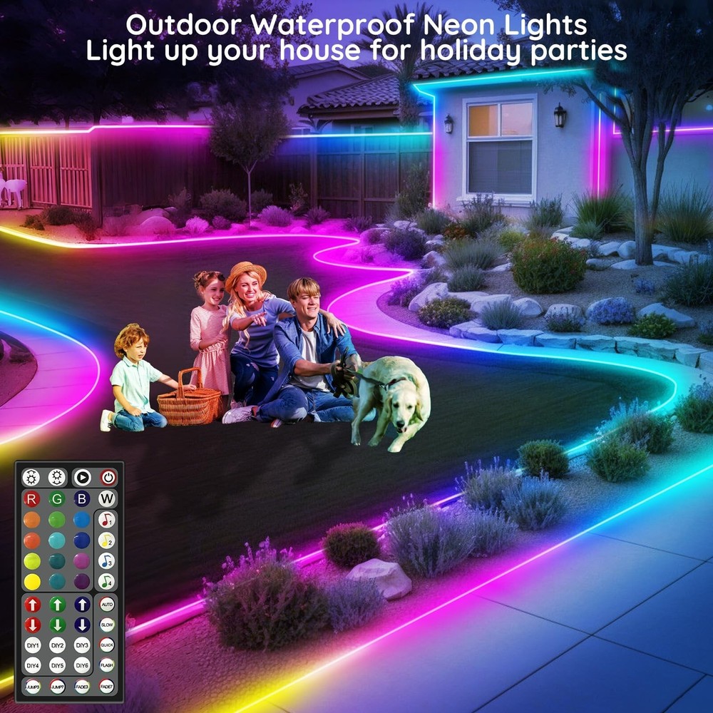 20Ft Neon Rope Lights,Flexible Led Rope Lights Control with App/Remote,Multip...