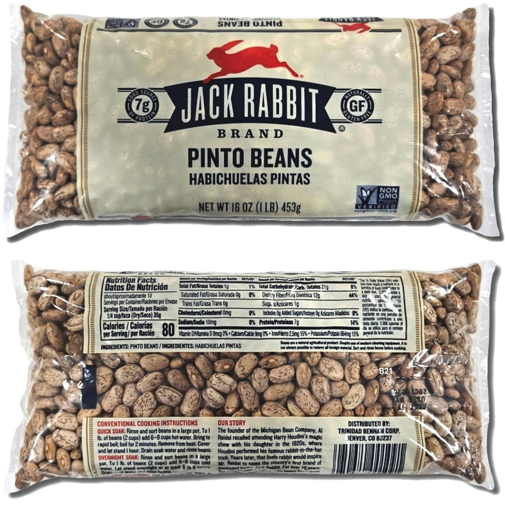 Jack Rabbit Pinto Beans, 16 Oz | Pack of 6