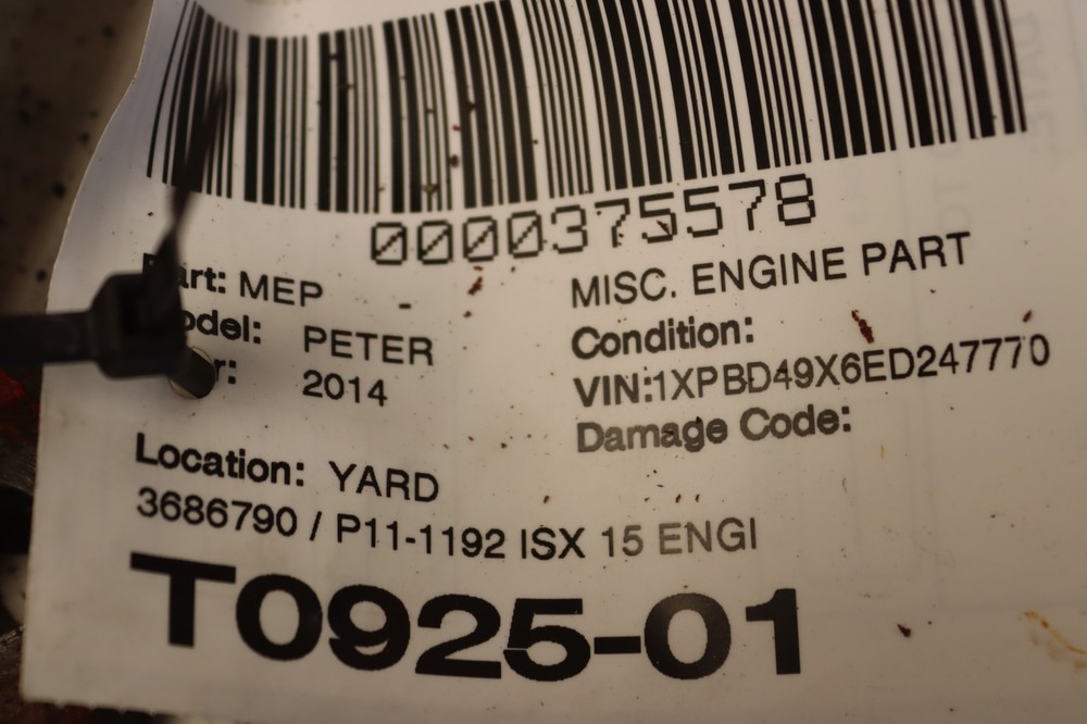 2013-2017 PETERBILT 579 PACCAR CUMMINS ISX15 ENGINE BRACKET SUPPORT MOUNT OEM