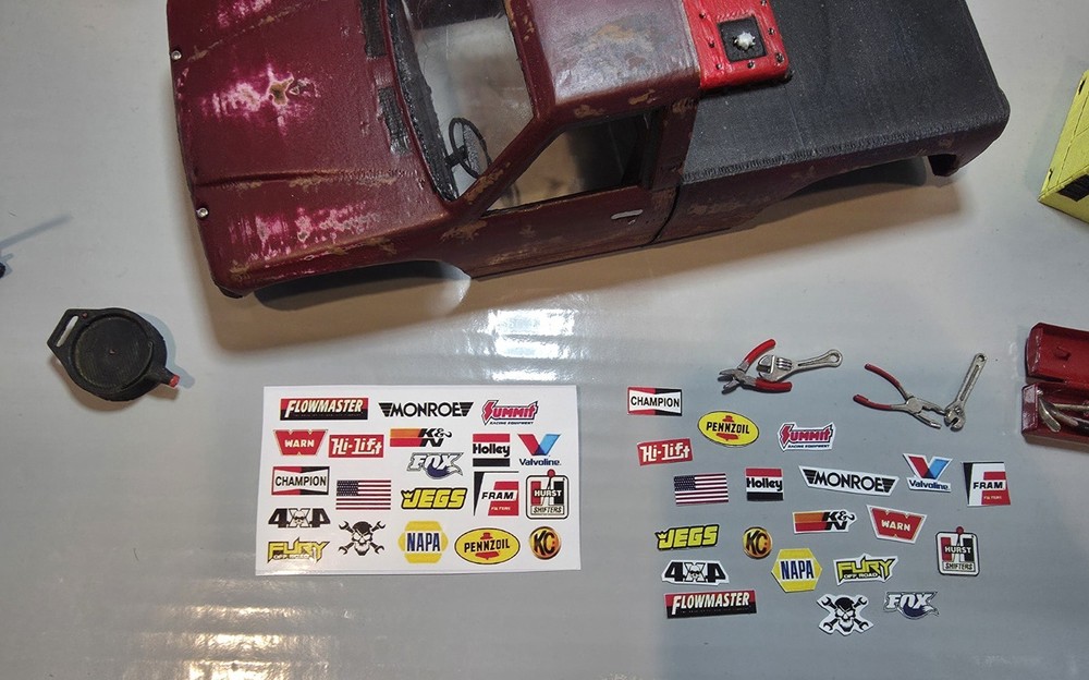 RC SCALE MINI STICKERS 1:24, 1:18, 1:10