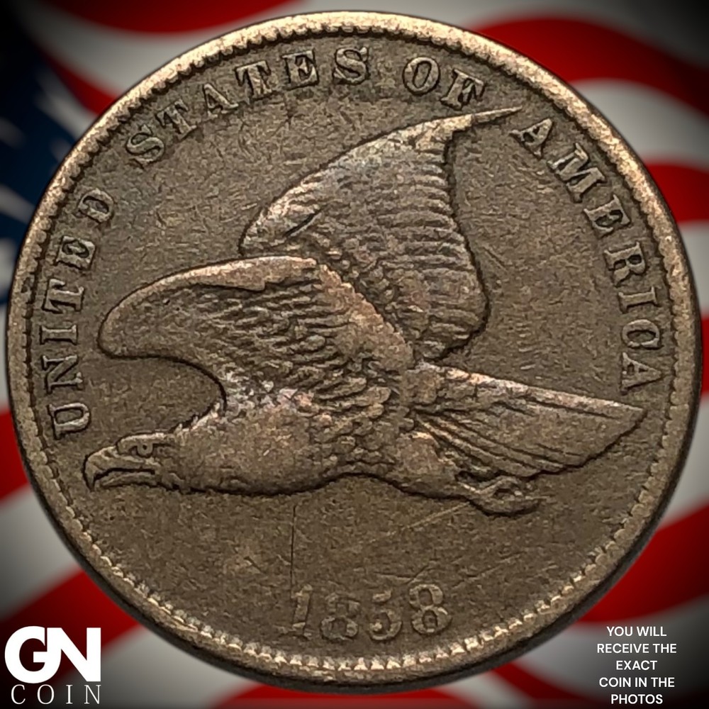 1858 SMALL LETTERS Flying Eagle Cent Penny Z4017