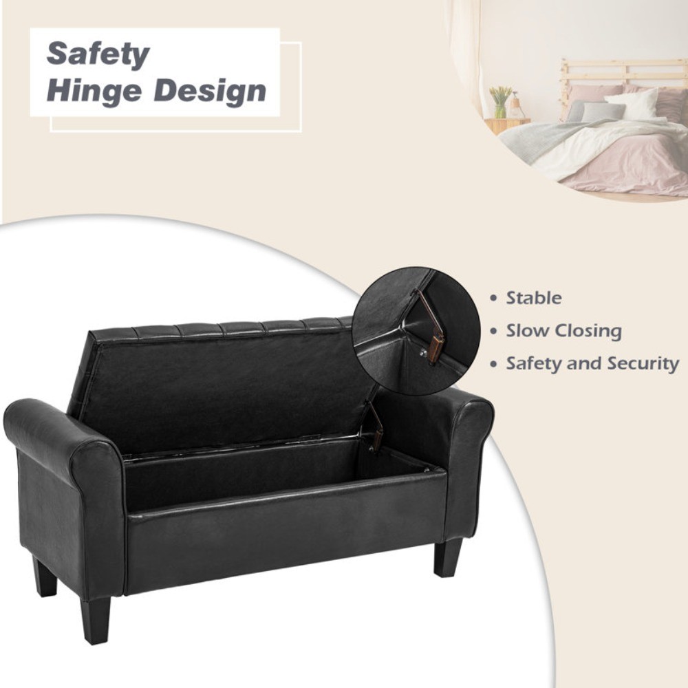Escarleth Faux Leather Upholstered Storage Bench