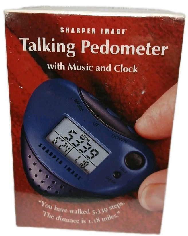 Sharper Image Talking Pedometer with clock Talking New in Box Sealed[D1]