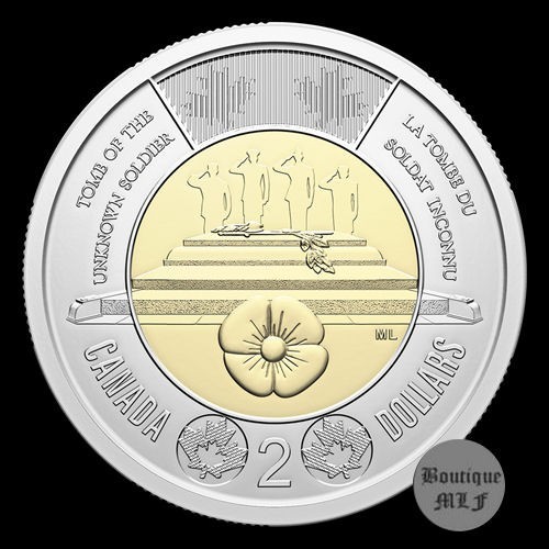 Canada 2025, $2 Unknown Soldier, regular coins from special wrap roll