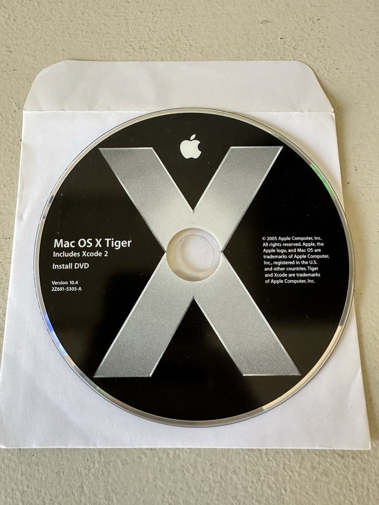 Mac OS X Tiger Includes Xcode 2 Install DVD Ver. 10.4 2Z691-5305-A