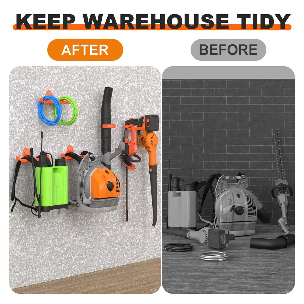 2 Pack Backpack Blower Rack, Heavy Duty Anti-Scratch Leaf 2